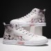 Men Ink Painting Ice Silk Canvas Comfy High Top Breathable Casual Sneakers