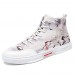 Men Ink Painting Ice Silk Canvas Comfy High Top Breathable Casual Sneakers