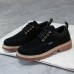 Men Synthetic Suede Comfy Round Toe Wearable Casual Tooling Sneakers