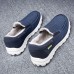 Men Stitching Cloth Warm Comfy Elastic Slip-on Sport Casual Flat Shoes