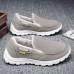 Men Stitching Cloth Warm Comfy Elastic Slip-on Sport Casual Flat Shoes