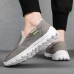 Men Stitching Cloth Warm Comfy Elastic Slip-on Sport Casual Flat Shoes