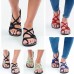 Sandals - Women Flat Sandals Rome Style Flip Flops Cross Weaving Straps Low Heels Ladies Beach Summer Shoes