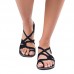 Sandals - Women Flat Sandals Rome Style Flip Flops Cross Weaving Straps Low Heels Ladies Beach Summer Shoes