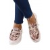 Women's Shoes - Pattern Printed Patchwork Round Toe Slip-on Sneakers