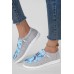 Women's Shoes - Sky Blue Abstract Print Lace up Shoes