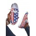 Women's Shoes - American Flag Print Slip on Flat Sneakers