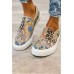 Women's Shoes - Animal Floral Print Splicing Cloth Shoes Sneakers