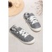 Women's Shoes - Gray Lace up Casual Canvas Shoes