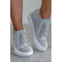 Gray Lace-up Platform Sneaker