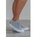 Women's Shoes - Gray Lace-up Platform Sneaker