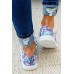 Women's Shoes - Tie Dyed Slip On Lace-up Flat Shoes