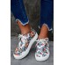 Women's Shoes - Multicolor Aztec Pattern Lace-up Sneakers