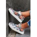 Women's Shoes - Multicolor Aztec Pattern Lace-up Sneakers