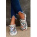 Women's Shoes - Multicolor Aztec Pattern Lace-up Sneakers