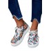 Women's Shoes - Multicolor Aztec Pattern Lace-up Sneakers