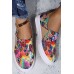 Women's Shoes - Red Multicolor Love Heart Slip-on Flat Shoes