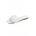 Sandals - White Ruched Detail Slide Sandals