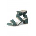 Sandals - Green Open Toe Bowknot Ankle Strap High Chunky Heel Sandals