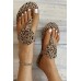 Sandals - Suede Flat-bottomed leopard Print Sandals