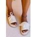 Sandals - White Lace Up Open Toe Canvas Sandals