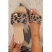 Sandals - Leopard Print Flat-bottomed Sandals