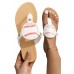 Slippers - White Baseball PU Leather Flip Flops