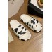 Slippers - White Cow Print Soft Soled Slippers