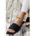 Slippers - Flat-heel Braided Lattice Slippers