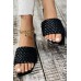 Slippers - Flat-heel Braided Lattice Slippers