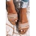 Slippers - Khaki Bohemian Flat Open Toe Slipper