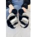 Slippers - Colorblock Criss Cross Open Toe Plush Slippers