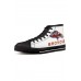 Men's Shoes - White Pattern Print Splicing Lace-up High Top Canvas Sneaker