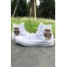 Men's Shoes - White Skull Print Lace-up High Top Canvas Sneakers