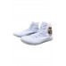 Men's Shoes - White Skull Print Lace-up High Top Canvas Sneakers