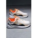 Men's Shoes - Orange Color Block Lace-up Men's Running Shoes