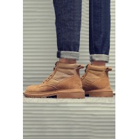 Khaki Vintage Lace-up Men's Ankle Boots