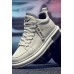 Men's Shoes - White Solid Color Lace-up Round Toe Men's Sports Shoes