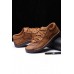 Men's Shoes - Brown Letter Stitch Trim Lace-up Men's Retro Shoes