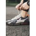 Men's Shoes - Gray Color Block Lace-up Men's Sneakers