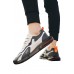 Men's Shoes - Gray Color Block Lace-up Men's Sneakers