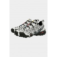 White Camo Print Splicing Men's Sports Sneakers